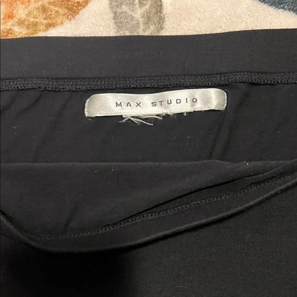 Max Studio Black Mini Skirt with Ruffle Hem - Picture 2 of 5